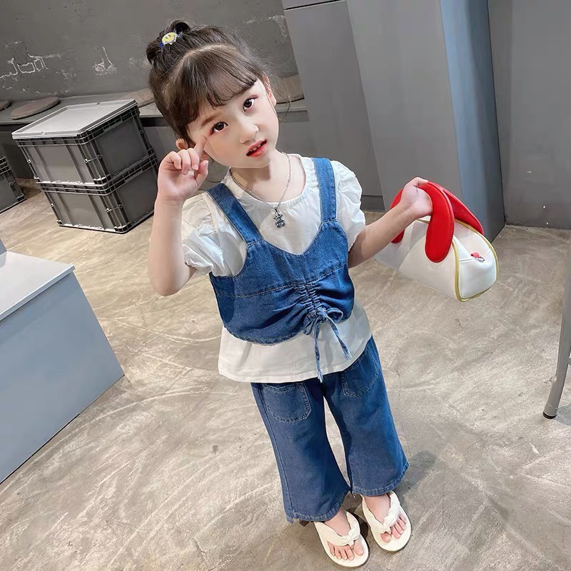 Set 3ct bò rút bụng bé gái