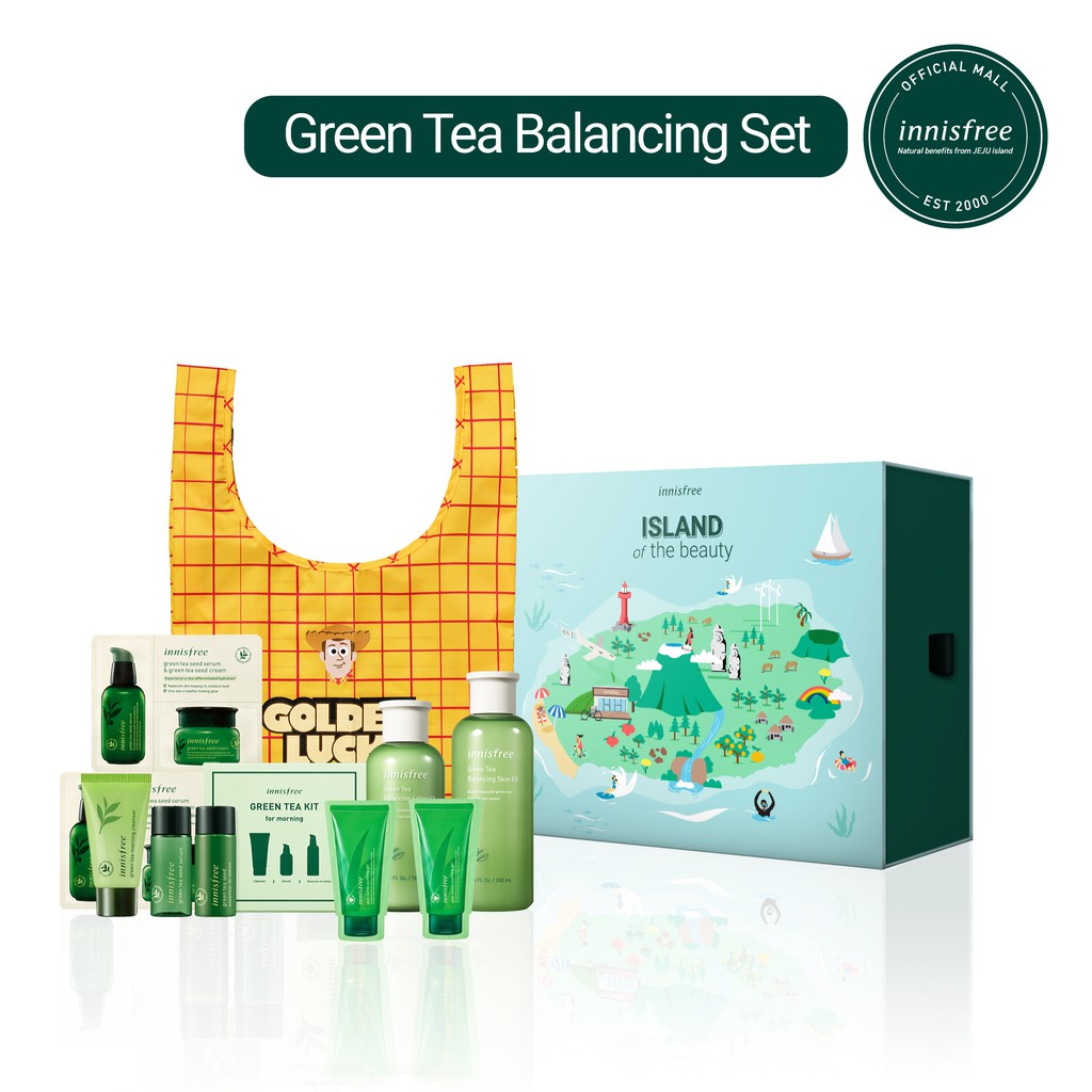 [Phiên bản giới hạn] Bộ sản phẩm dưỡng ẩm toàn diện cho da innisfree Green Tea Balancing Set Island Of The Beauty Box 2