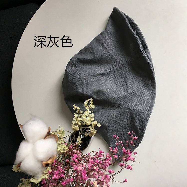 Nón Tai Bèo Vải Lanh Cotton Thoáng Khí Màu Sắc Đơn Giản Phong Cách Nhật Bản