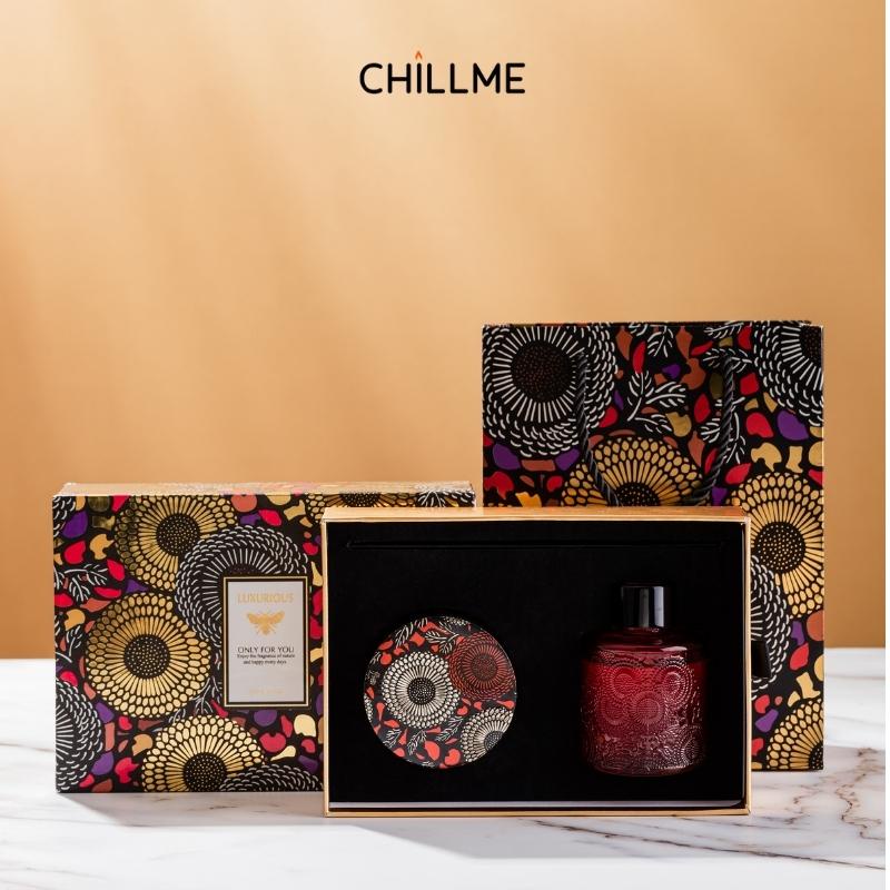 Set nến thơm tinh dầu khuếch tán Chillme quà tặng sinh nhật bạn gái người yêu thư giãn
