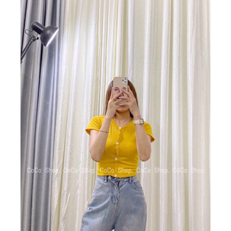 Áo croptop cố định cổ tròn loại cao cấp (100% ảnh thật)