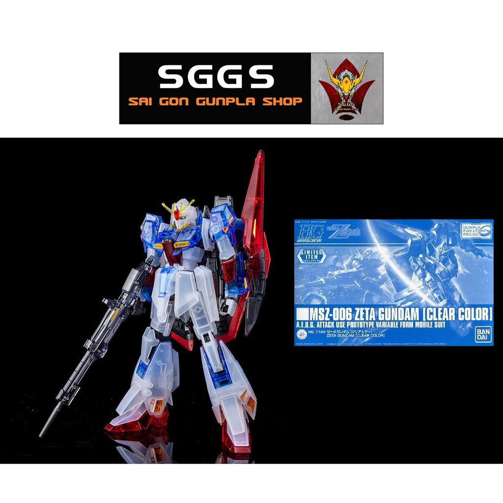 Mô Hình Lắp Ráp HG Zeta Gundam Clear Color P-Bandai 1/144 HGUC UC Đồ Chơi Anime Nhật