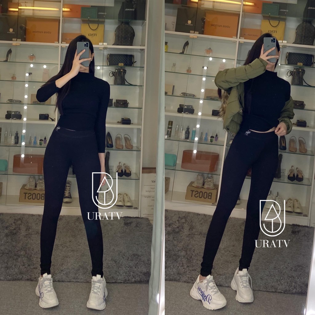 [FREESHIP - ẢNH THẬT] Quần LEGGING DÀI THÊU ABER