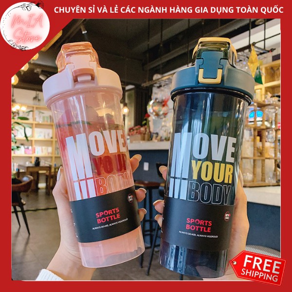 Bình nước thể thao lắc cao cấp tập gym/ du lịch/ dã ngoại 800ML.