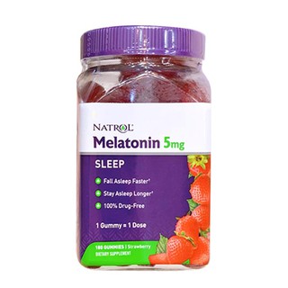 Kẹo dẻo ngủ ngon Natrol Gummies Melatonin 10mg 180 viên vị dâu