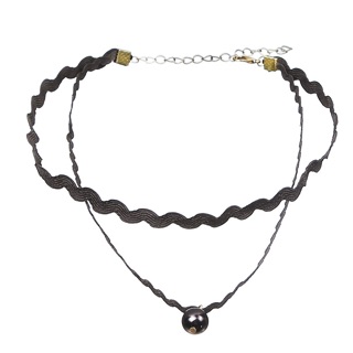 Vòng cổ chocker 2 dây lượn sóng