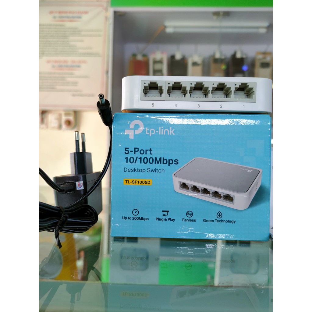 [20x15x10] Bộ Chia Cổng Mạng Switch TP-LINK TL-SF1005D/5 Port/Tiết Kiệm 60% Điện Năng (Hàng Hãng)