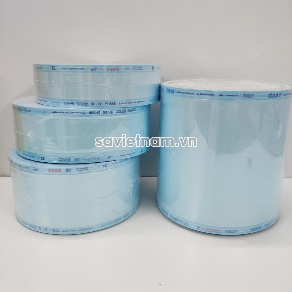 Cuộn túi hấp tiệt trùng y tế dạng dẹt 300mmx200m