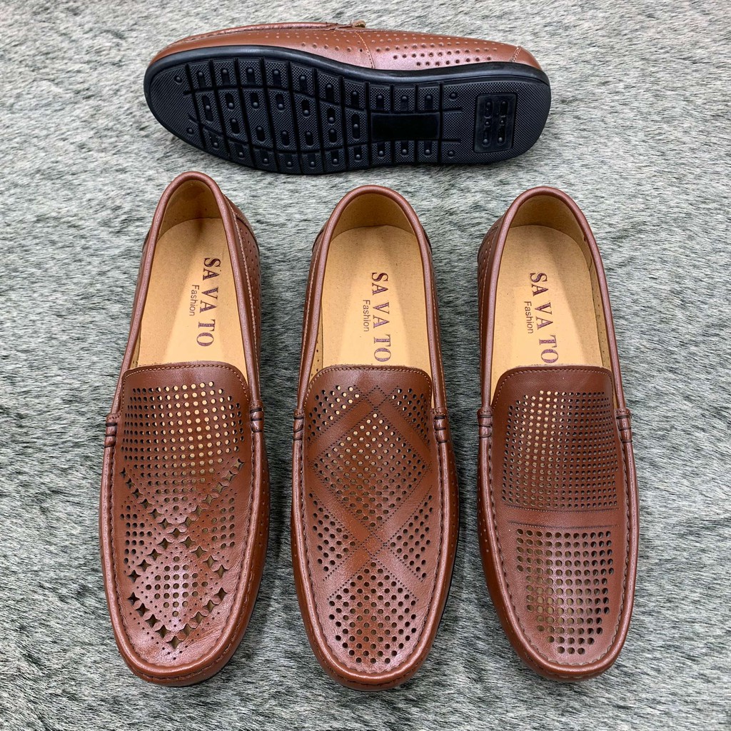 Giầy lười hè nam đục lỗ siêu thoáng