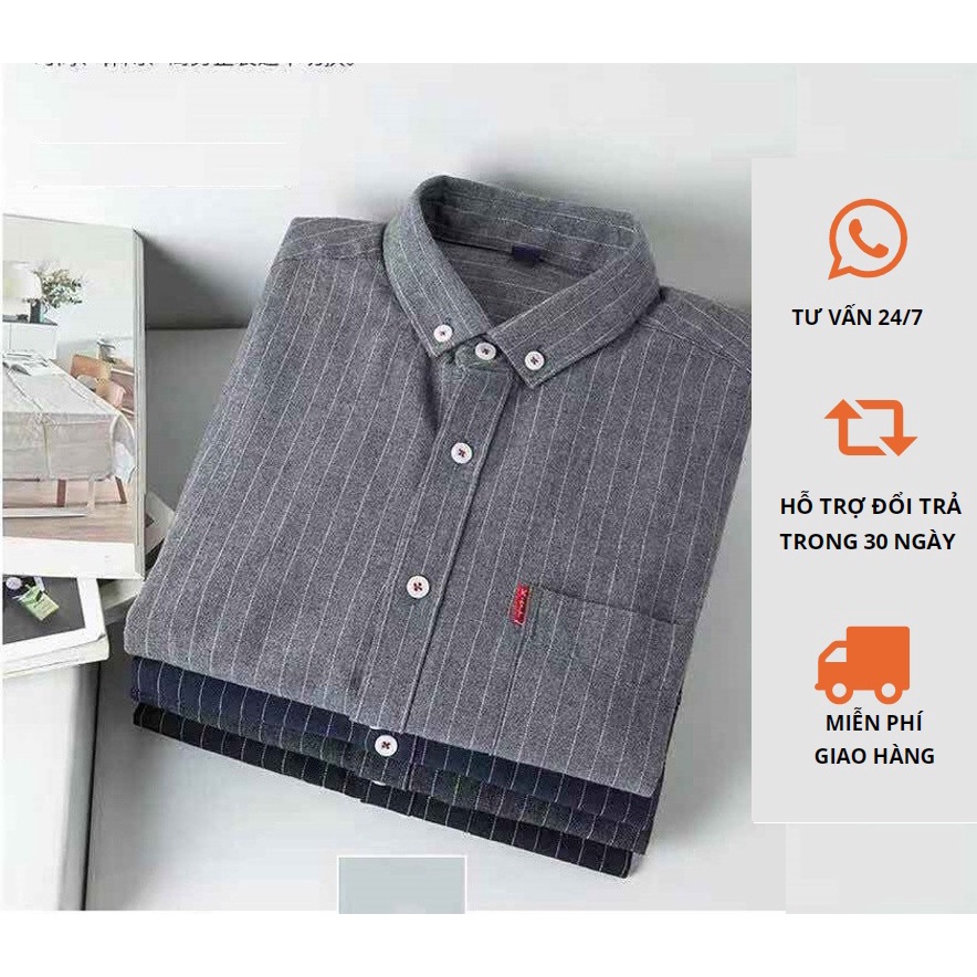 Sơ Mi Nam Dài Tay Sọc Tăm Nhiều Màu Chất Cotton MT group