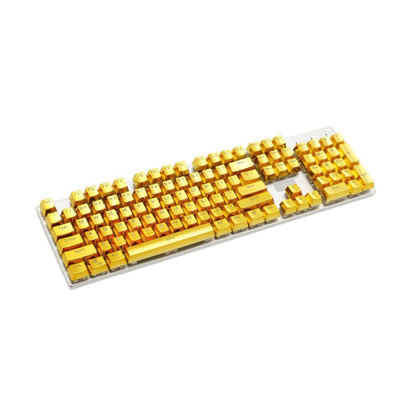 Bộ 104 Nút Bàn Phím Cơ Mạ Điện Màu Vàng/Bạc Dùng Để Chơi Game