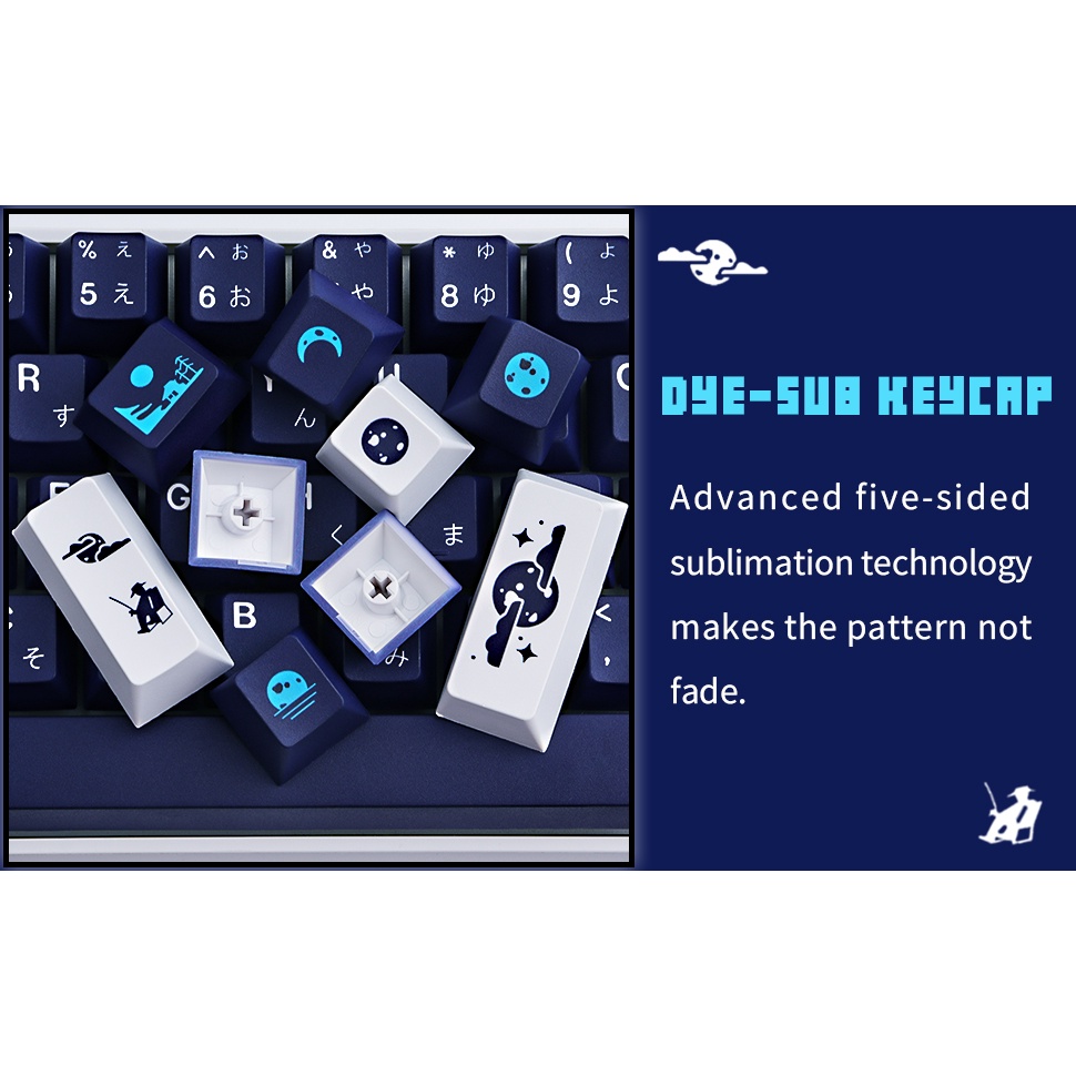 129 Nắp phím GMK Blue Moon Cherry Profile cá nhân hóa cho bàn phím cơ