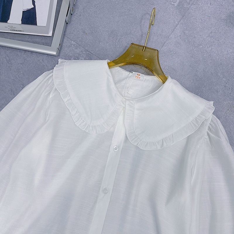 💥sỉ💥áo sơ mi trắng cổ xinh có khoá cho con ti