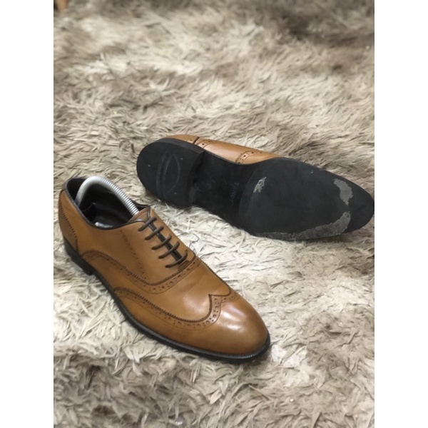 [TonaShoe] [Giày 2hand] [Size 41] Giày Tây Kiểu Dáng Wingtips Màu Nâu Sang Trọng