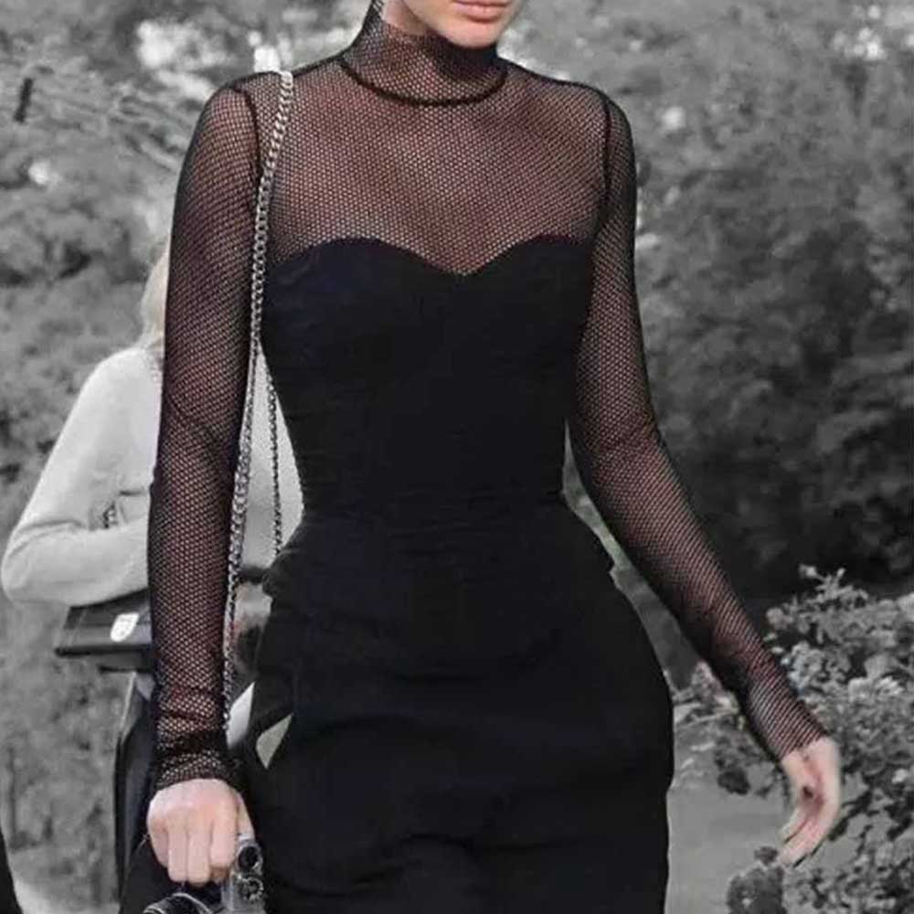 Áo Lưới Dài Tay Phong Cách Gothic Cá Tính Cho Nữ