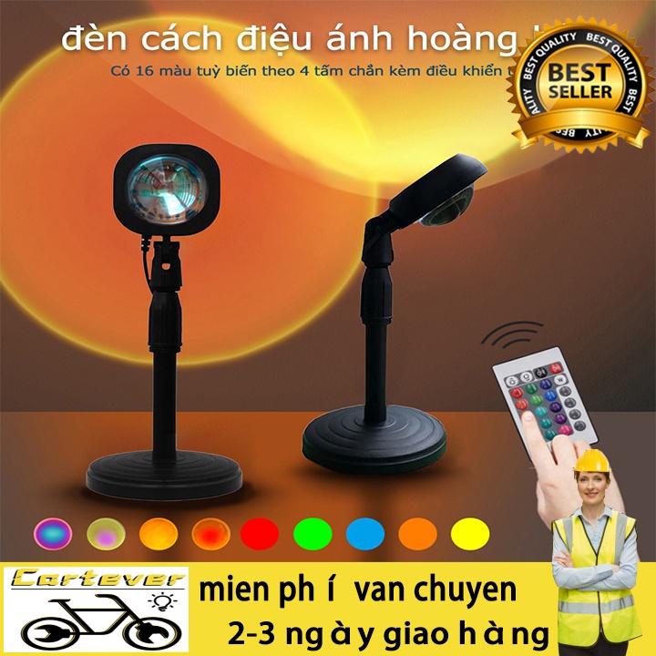 Đèn hoàng hôn  nhiều màu tùy biến màu sắc, đèn trang trí phòng ngủ, đèn nền cho ảnh có điều khiển từ xa