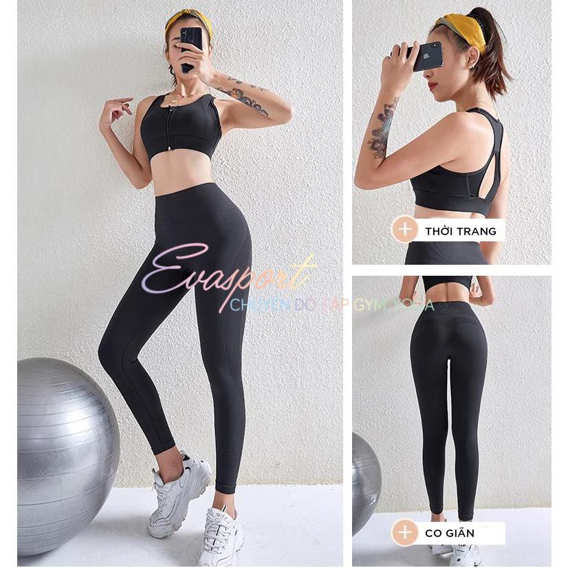 Quần legging cạp cao tập gym, yoga , earobic vải dệt kim, co giãn thoáng mát, mặc tôn dáng, nâng vòng 3, nâng mông