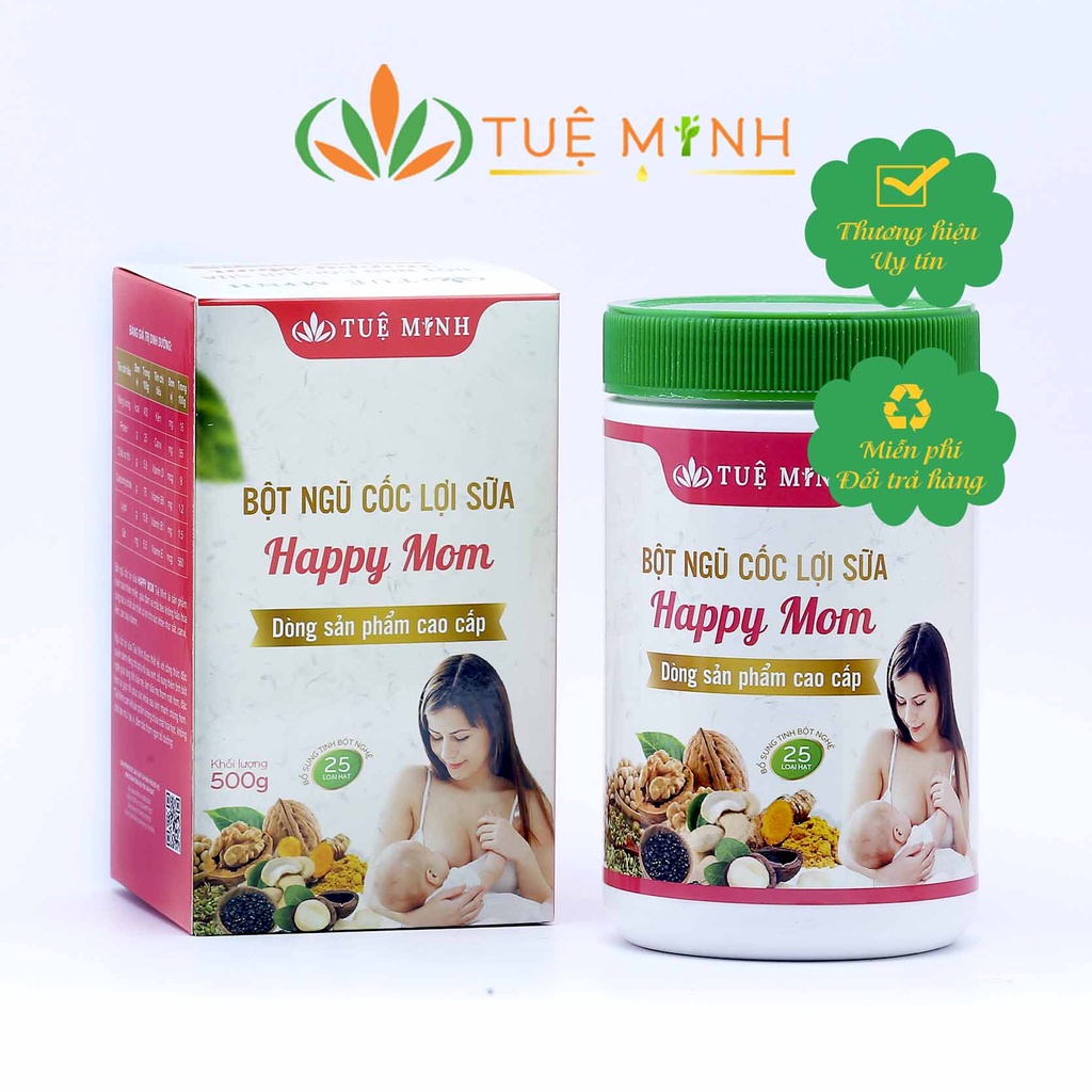 Ngũ cốc Lợi Sữa Tuệ Minh Sữa Về Nhanh - Giảm Cân Cho Mẹ - Tốt Sữa Cho Con - hộp 0,5kg (25 loại hạt)