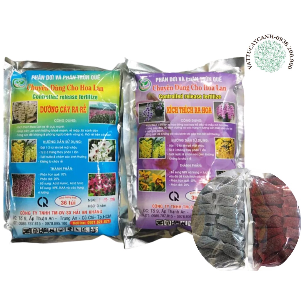 Combo 2 Gói ( 36 Túi ) Dưỡng Cây và Kích Ra Hoa - Phân Bón Phong Lan Túi Lưới - Dưỡng Cây Ra Rễ - Kích Thích Ra Hoa Lan
