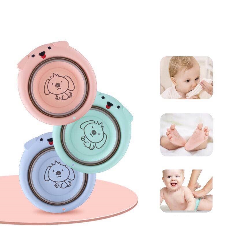 Chậu Rửa Mặt Gấp Gọn Cho Bé Nhiều Màu