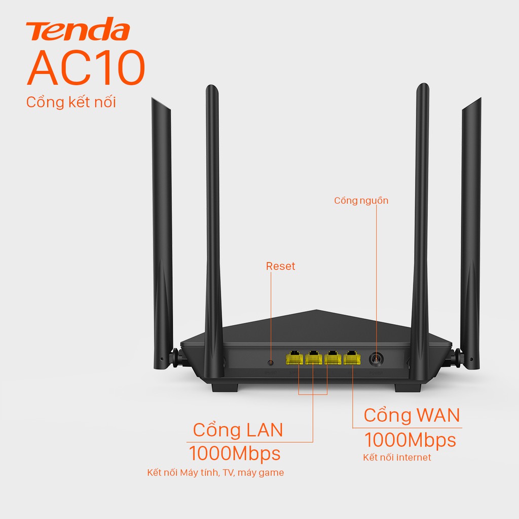 Tenda Thiết bị phát Wifi AC10 Chuẩn AC 1200Mbps - Hãng phân phối chính thức | BigBuy360 - bigbuy360.vn