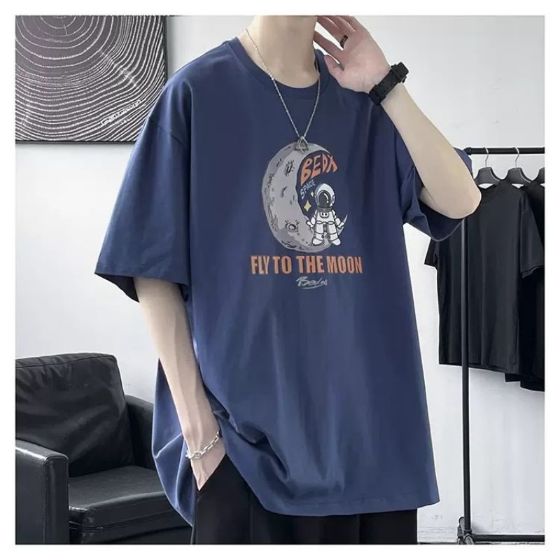 Áo thun tay lỡ unisex Fly To The Moon
