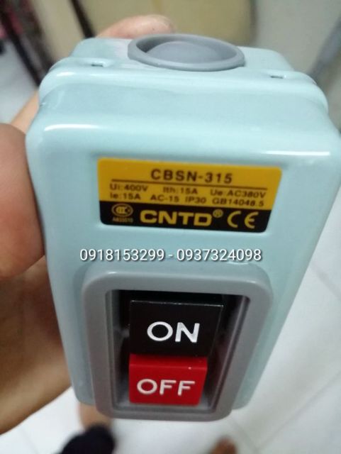 Công tắc nguồn 15A - 380v - 2.2kw- CBSN-315 cntd .