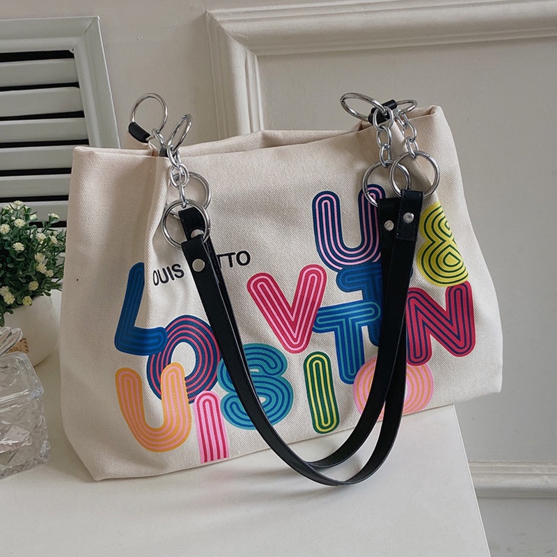 Túi Đeo Vai Vải canvas Cỡ Lớn Phong Cách Hàn Quốc Thời Trang Cho Nữ
