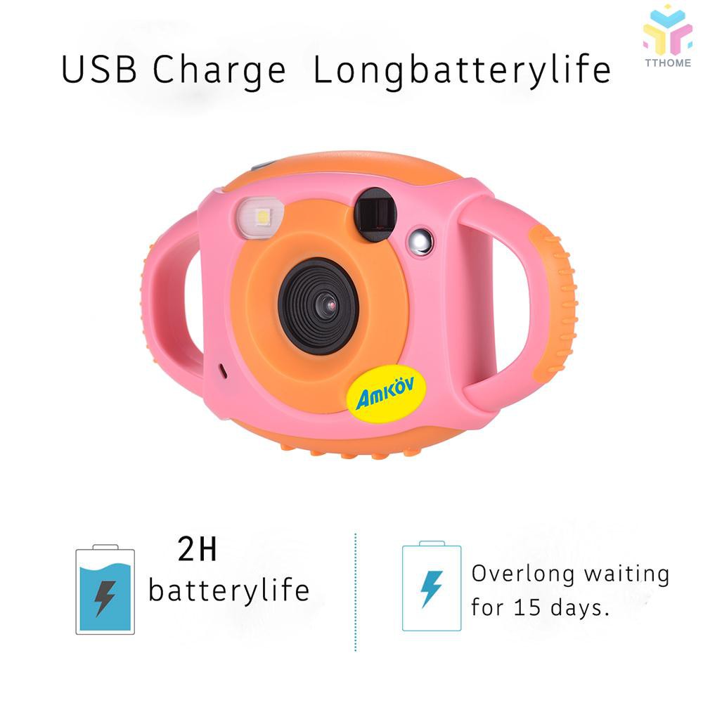 T&T Amkov Cute Digital Video Camera Max. 5 Mega Pixels Built-in Lithium Battery Christmas New Year Present for Kids Chil