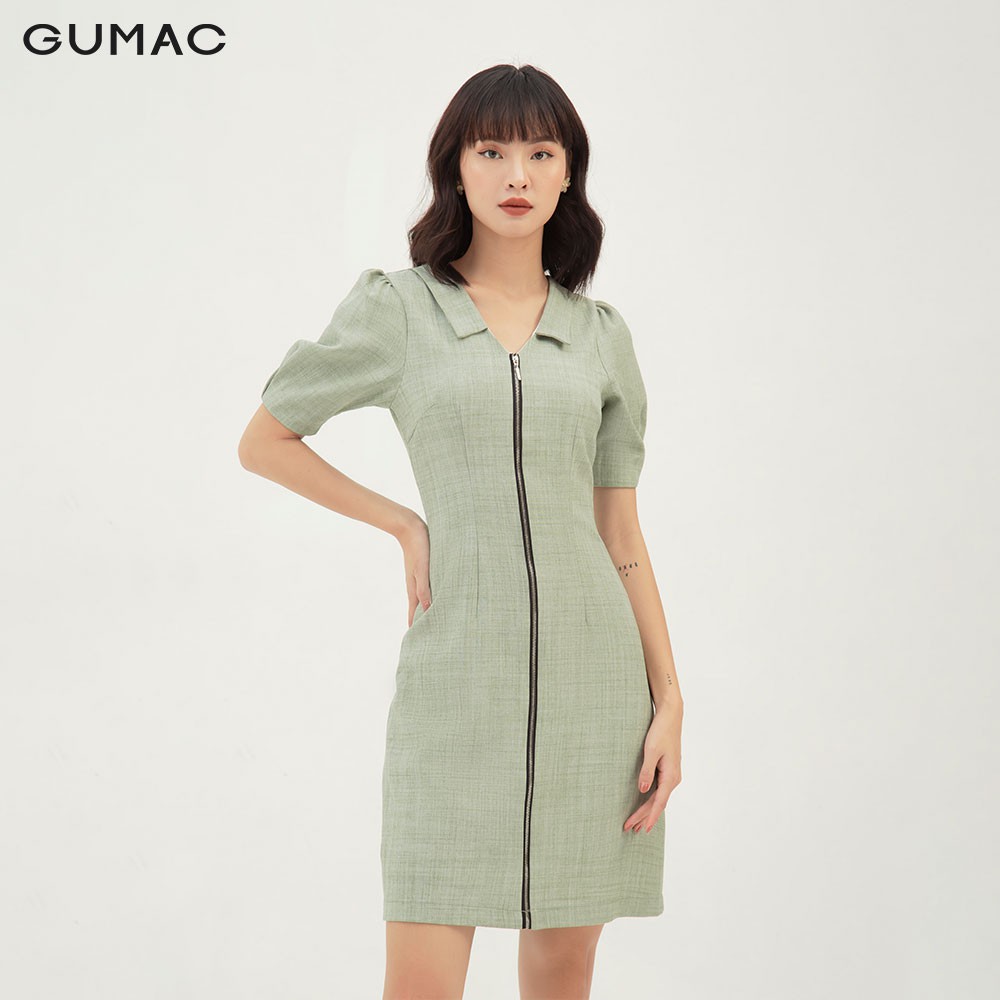 Đầm ôm nữ phối dây kéo GUMAC màu xám, đủ size, sang trọng, thanh lịch DB328 | BigBuy360 - bigbuy360.vn
