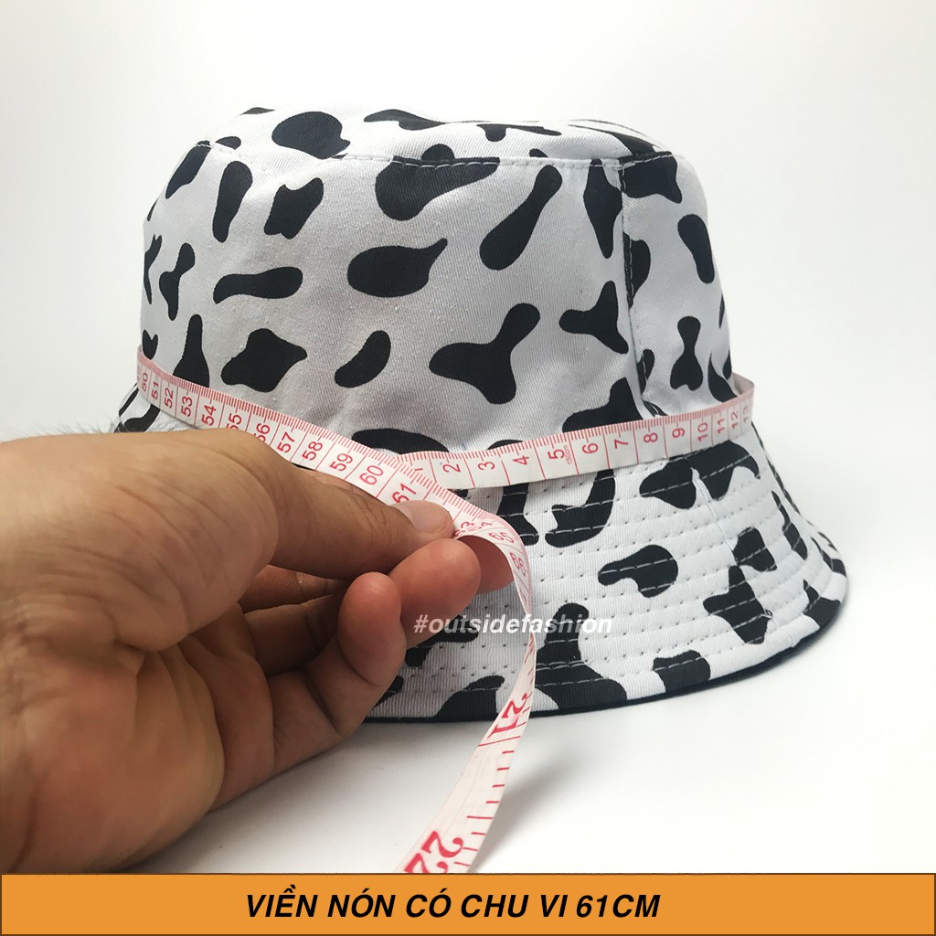Mũ bucket bò sữa nữ nam, Nón bucket họa tiết bò sữa 2 mặt 2 màu phong cách Ulzzang form unisex Outsidestreetwear BK03