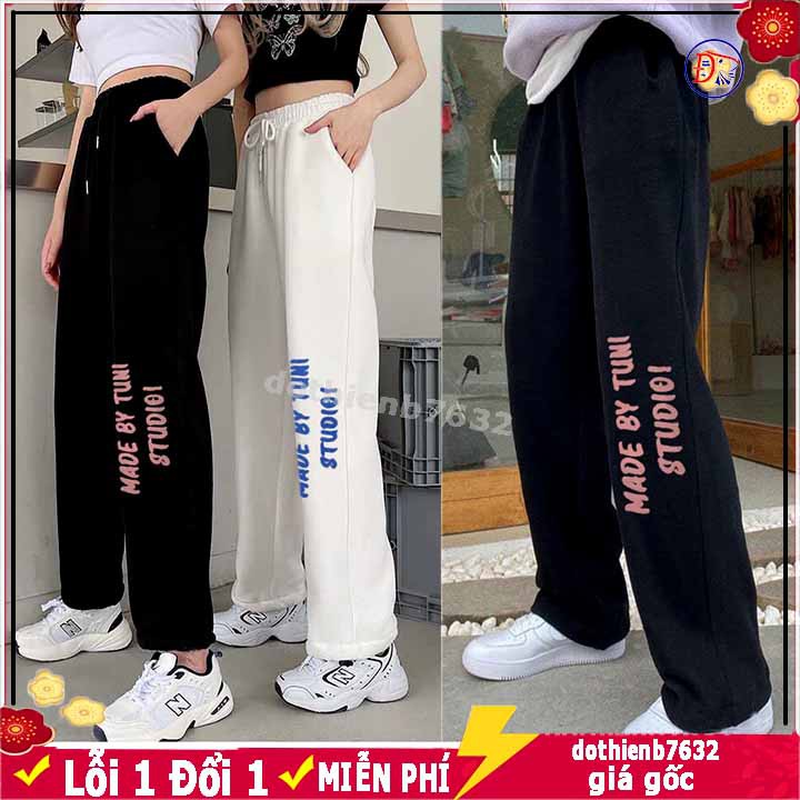 Quần dài ⚡️ ẢNH THẬT+VIDEO ⚡️ Quan Jogger Nam Nữ Ống Rộng Có túi hộp trơn in chữ, chất vải nỉ dày mịn thể thao