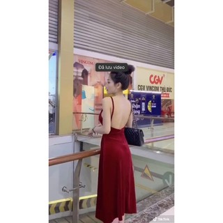ĐẦM MIDI NHUNG HAI DÂY
