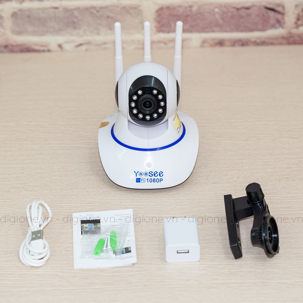 Camera IP Yoosee wifi 3 râu 8 LED FULL HD 3.0Mpx Siêu nét Xoay 360 độ đàm thoại 2 chiều cảnh báo chuyển động BH 5 năm