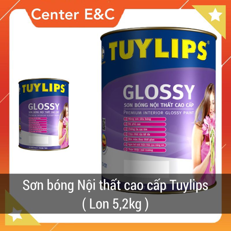 Sơn Bóng Lộng Lẫy Tường Trong Nhà Tuylips Glossy - Lon 5L - Sơn Mầu và Sơn Trắng Cao Cấp Phòng Trong Nhà