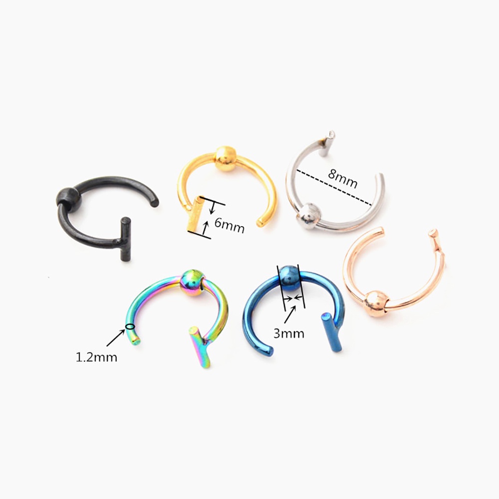 Khuyên Mũi Bằng Thép Không Gỉ Hình Chữ C Mới Cho Nam