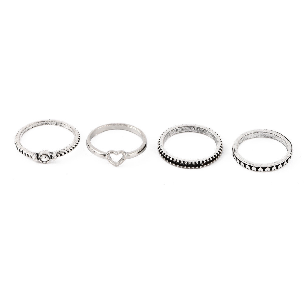 Set 4 Nhẫn Bạc Thời Trang Cho Nữ