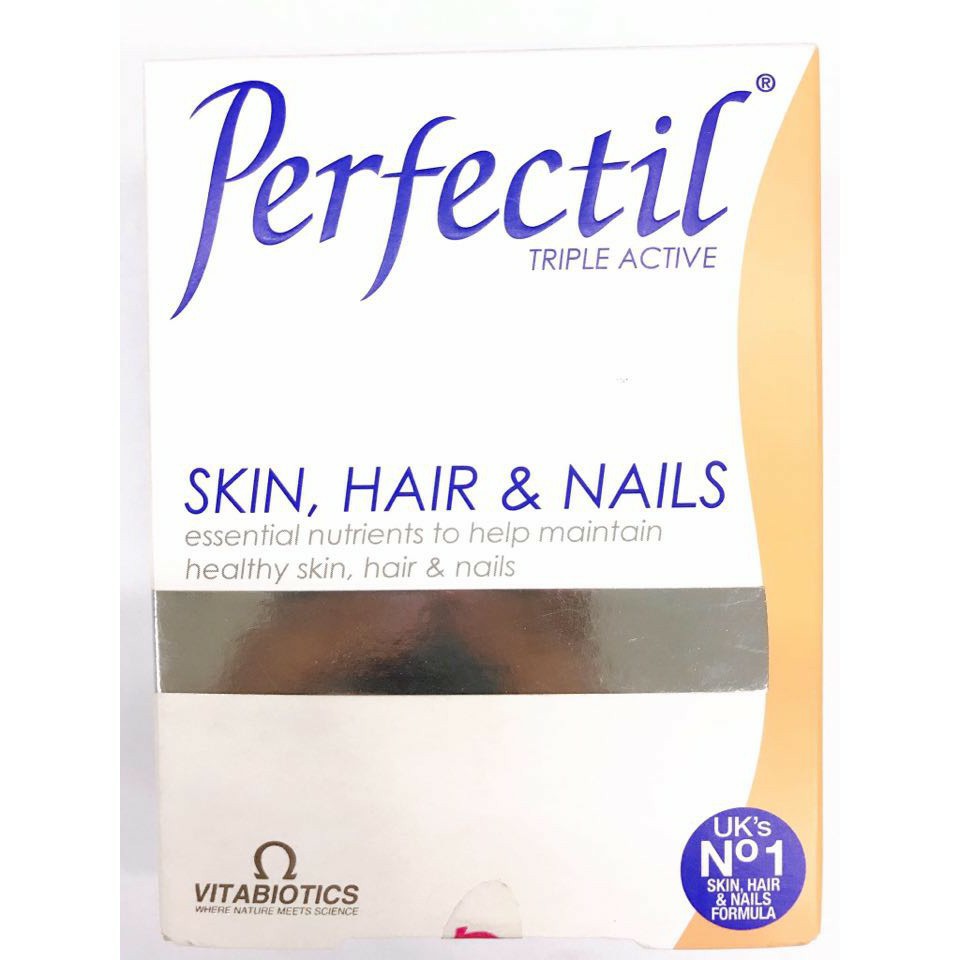 Viên Uống Hỗ Trợ Chăm Sóc Da, Tóc, Móng Vitabiotics Perfectil Hộp 30 viên