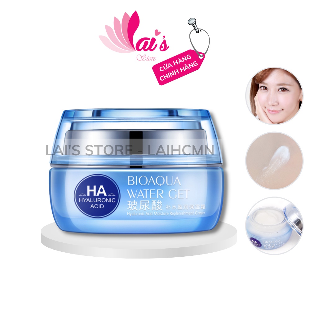 Kem Dưỡng Ẩm Trắng Da HA  Axit Hyaluronic Bioaqua Water Get Chống Lão Hóa, Cấp Nước, Cải Thiện Da Khô, Da Dầu Chính Hãng