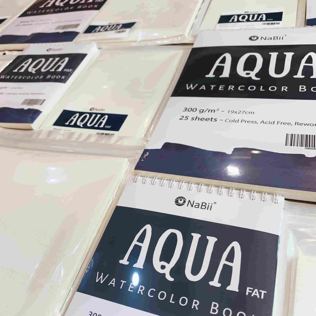 Giấy Vẽ Sổ Vẽ Nabii Aqua Fat - Giấy Vẽ Màu Nước 300Gsm
