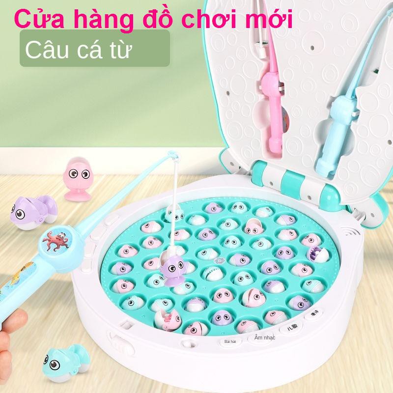 Hồ bơi đồ chơi câu cá mèo con dùng điện từ trường cho bé trai và gái 3 tuổi dưới nước 1 2 bộ 6 em