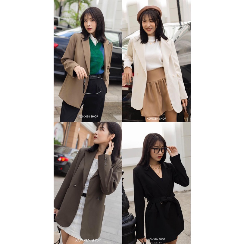 Áo khoác vest áo khoác blazer thiết kế chất vải dày dặn XONXEN SHOP freesize mã 262