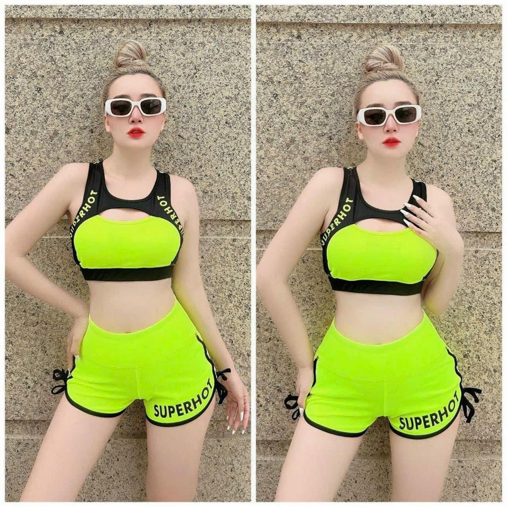 Đồ tập gym nữ Hot trend Áo Bra quần rút dây 2 bên co giãn thoáng mát tập gym, yoga, zumba, fitness(sẵn mút)