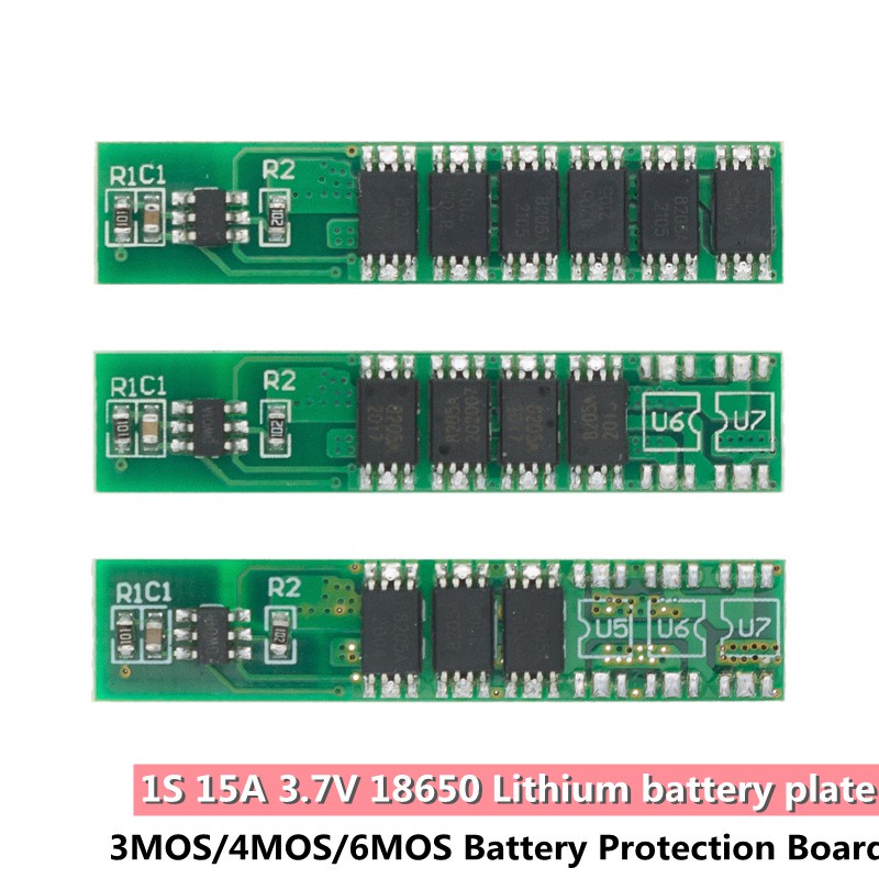 Bảng Mạch Bảo Vệ Pin Lithium 1S 15A 3.7V 3MOS 4MOS 6MOS BMS PCM Cho 18650 Lion