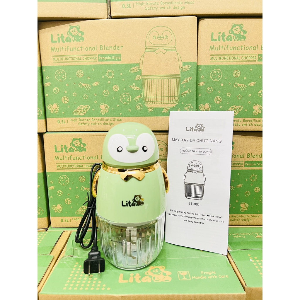 Máy Xay Ăn Dặm Lita 0.3L, 8 Lưỡi dao, công suất 200w