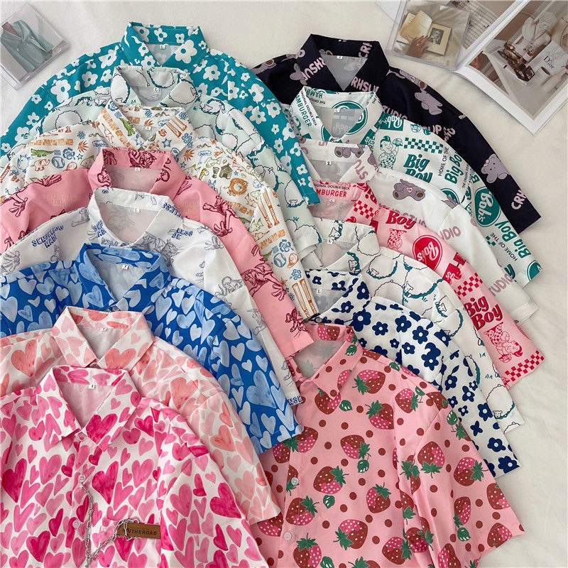 Áo Thun Ngắn Tay In Họa Tiết Hoạt Hình Phong Cách Hip Hop Hàn Quốc