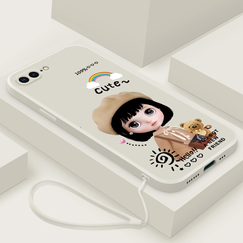 Ốp điện thoại QIANZI TPU dẻo họa tiết cô gái thích hợp cho iPhone 7plus iPhone 8plus iPhone X xs xr xs max