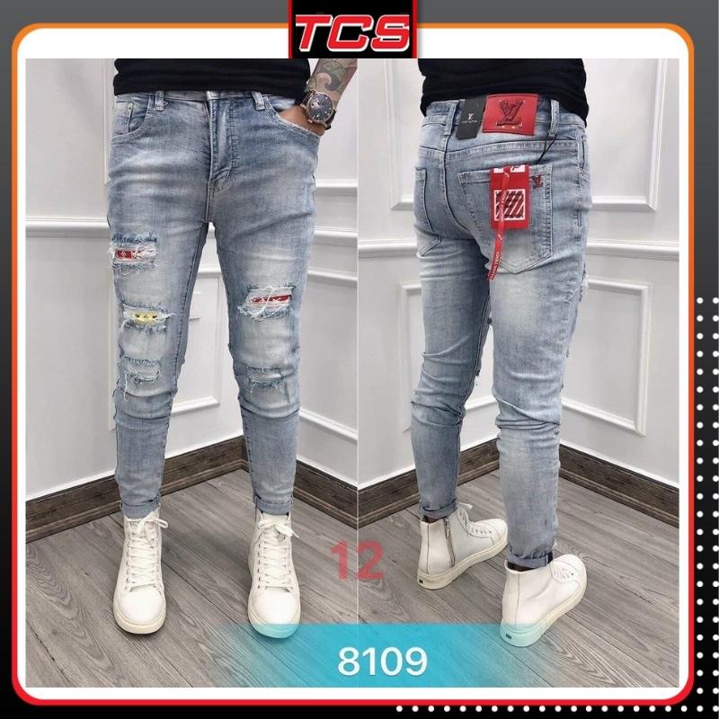 Quần jean nam,quần bò màu đen rách xước TCS cao cấp phong cách hàn quốc thời trang TCS 82.