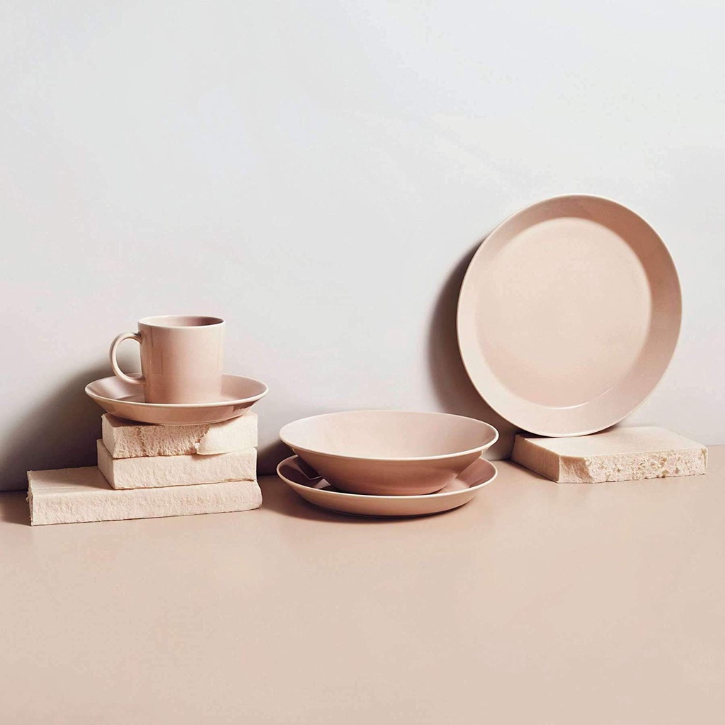 Bát đĩa sứ Teema Iittala Phần Lan cao cấp màu hồng phấn