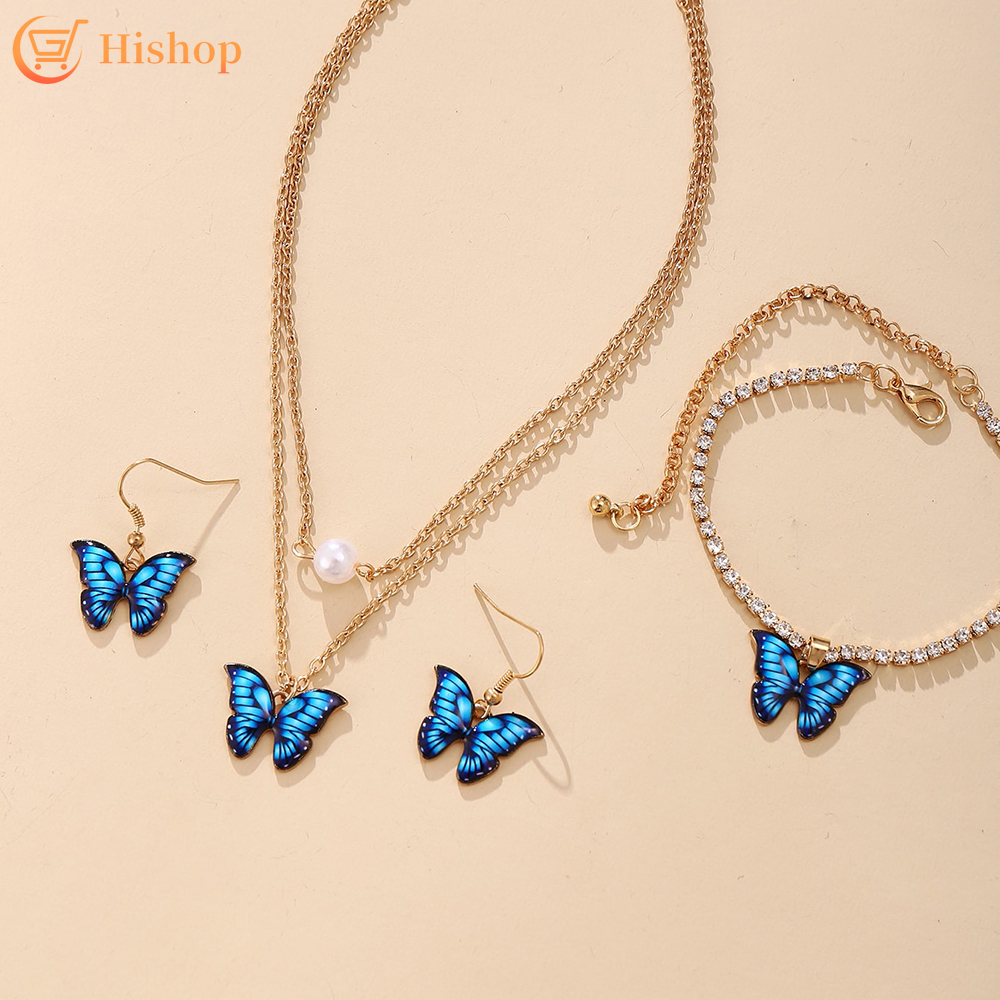 Bướm Vòng Cổ Vòng Tay Bông Tai Bộ Phụ Kiện Thời Trang Nữ